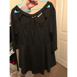 Plus size black peplum top